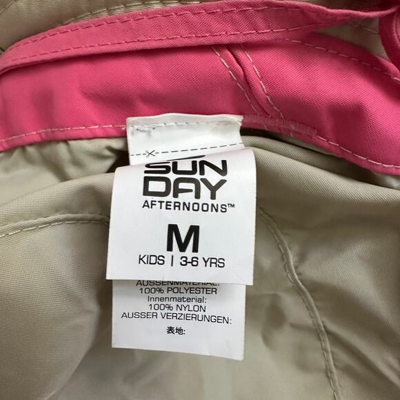Sunday Afternoons Kids Reversible Sun Hat M UPF 50+ Pink Floral Khaki 3–6 Yr - Picture 4 of 7